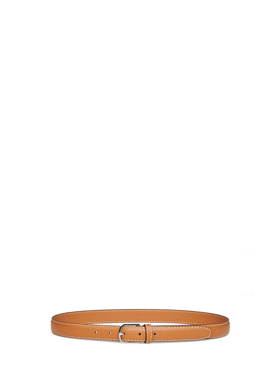 Belt Tan Grained Leather Brown Calf