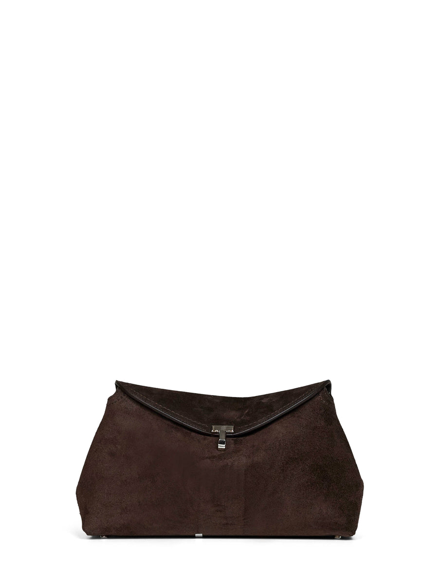 Clutch Bag T-Lock Brown Calf Leather Handbags