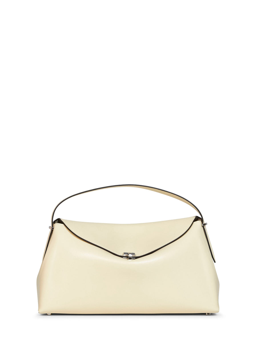 Top Handle T-Lock Bag Ivory Lambskin Handbags