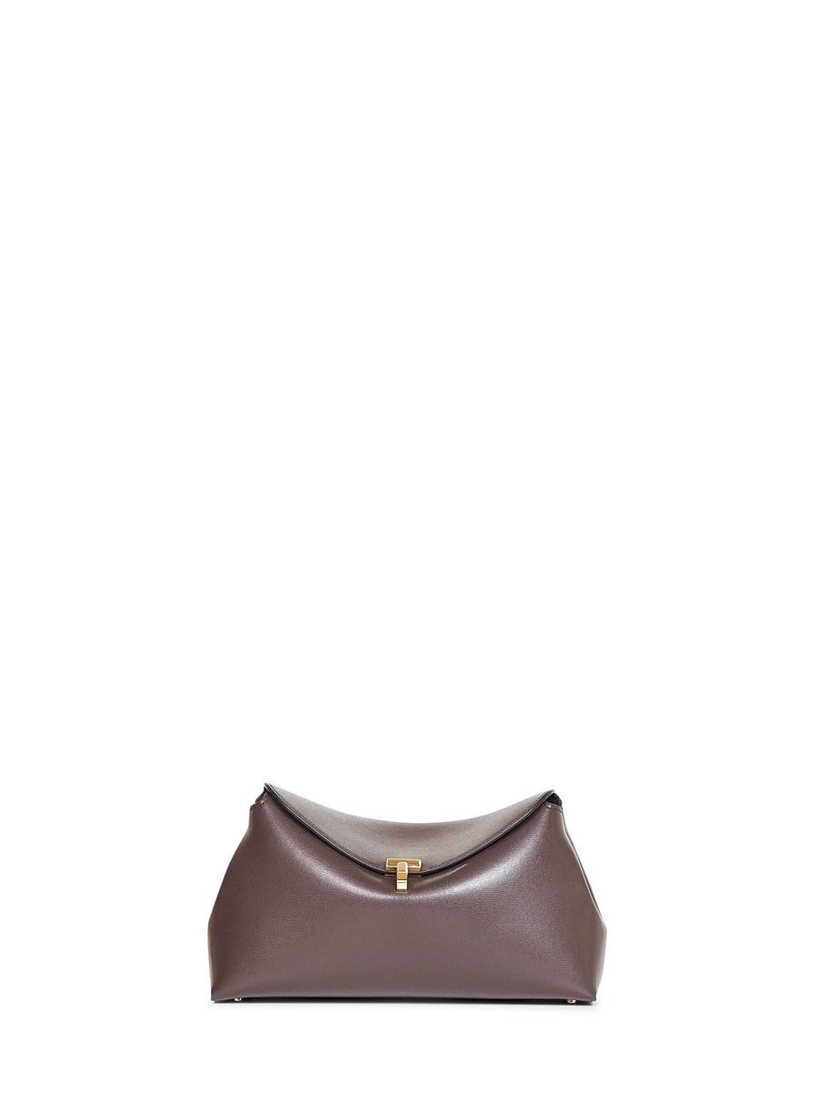 Clutch Bag T-Lock Brown Leather Calf Handbags