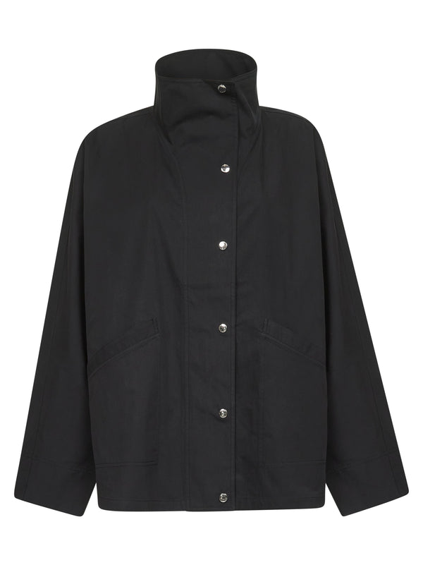 Windbreaker Jacket Parachute Canvas Black Organic Cotton Bomber