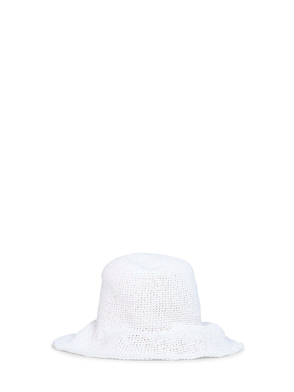 Bucket Hat Paper Straw White