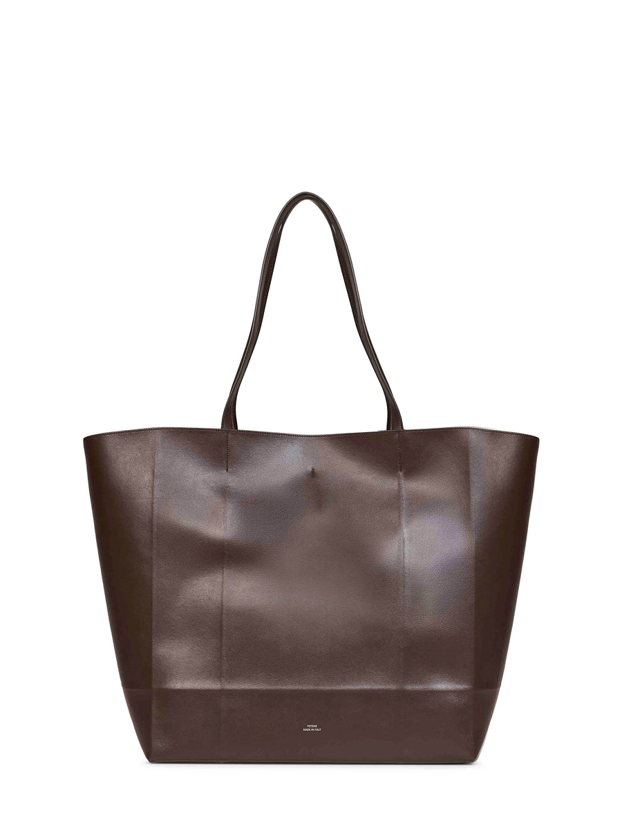 Oversize Tote Bag Roam Brown Calf Leather Shoulder
