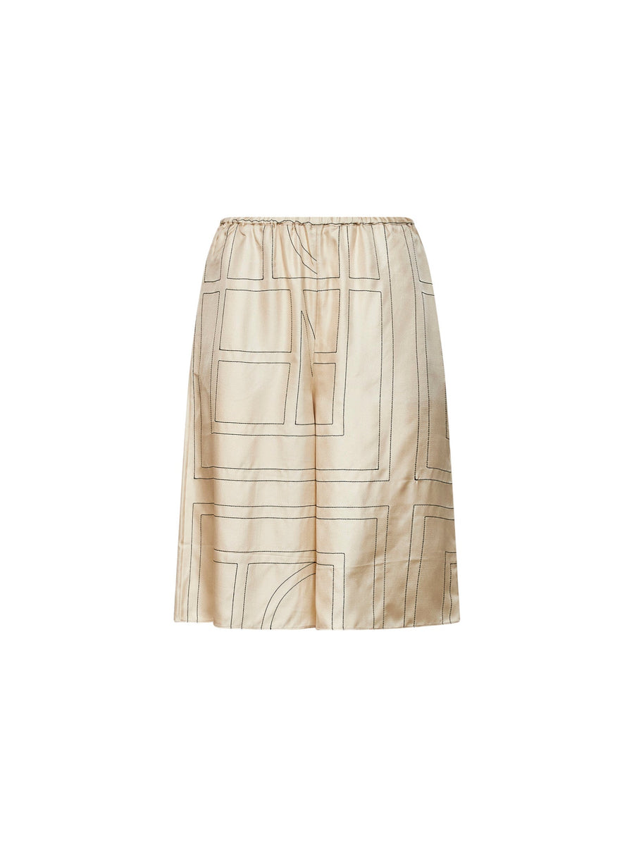Culottes Silk Pj Ivory Monogram Gots Certified Organic Short