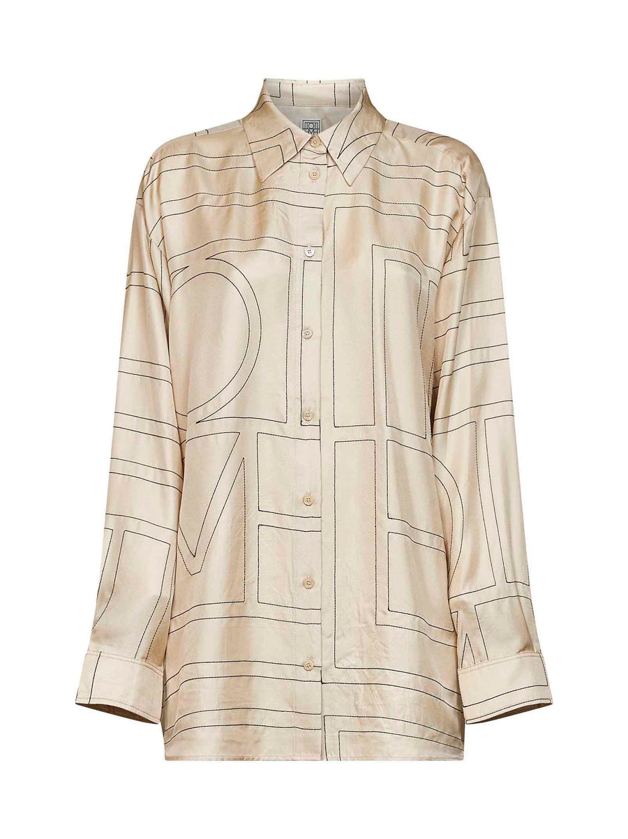Shirt Monogram Silk Ivory