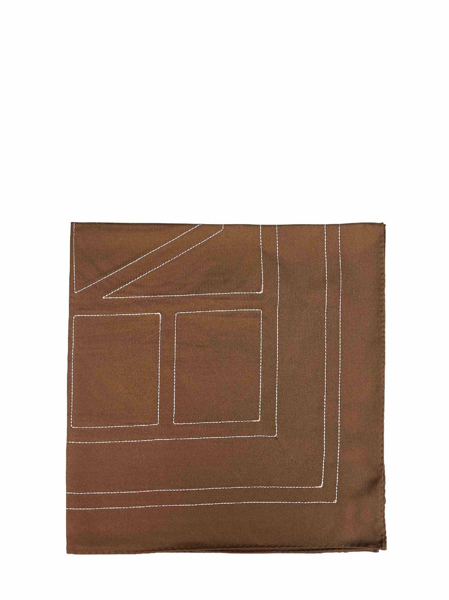 Silk Scarf Mocha Monogram Brown