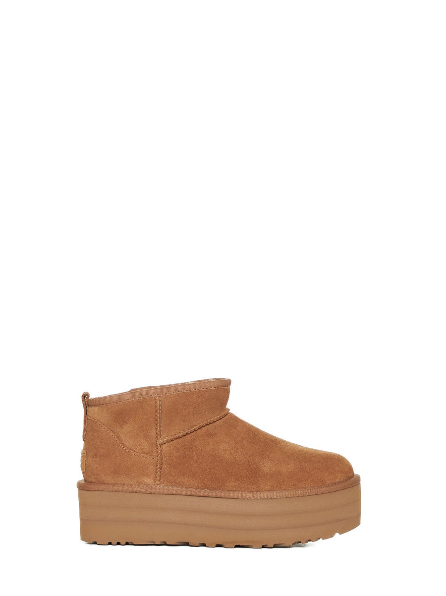 Boots Classic Ultra Mini Platform Camel Suede Leather