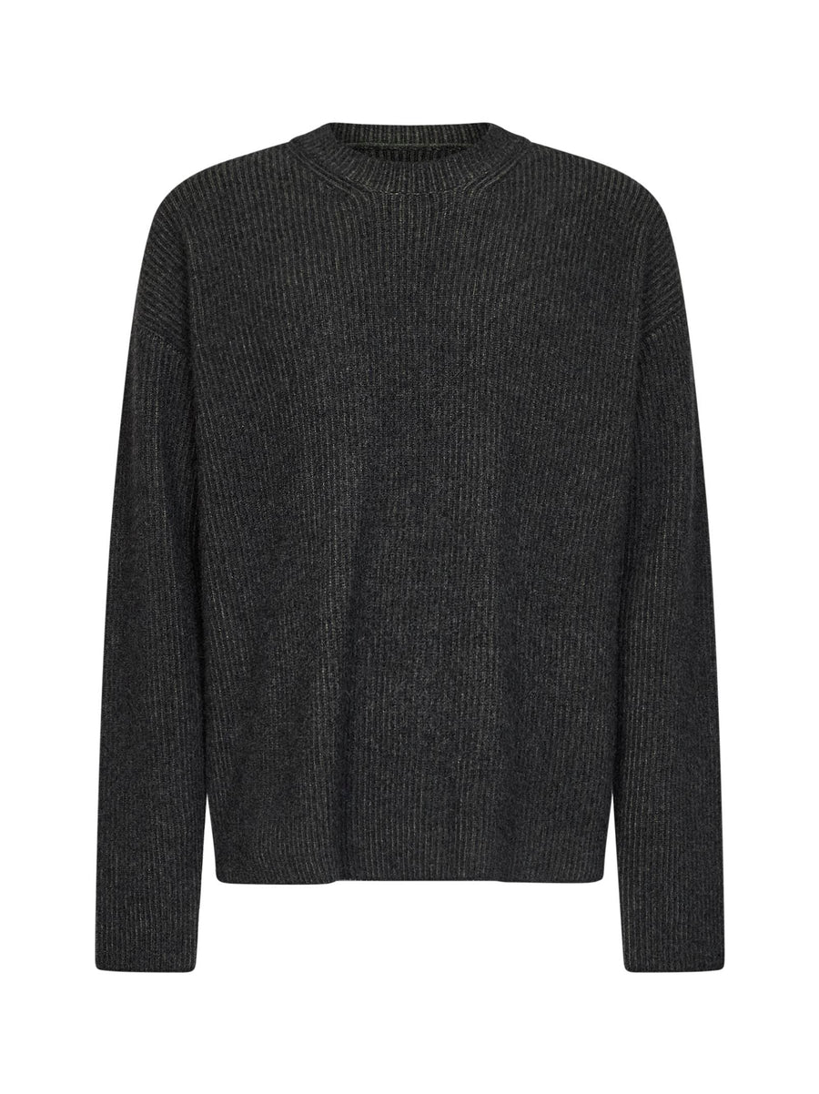 Ribbed Cashmere Crewneck Sweater Grey