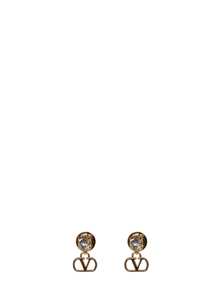 Stud Earrings Vlogo Signature Gold Brass