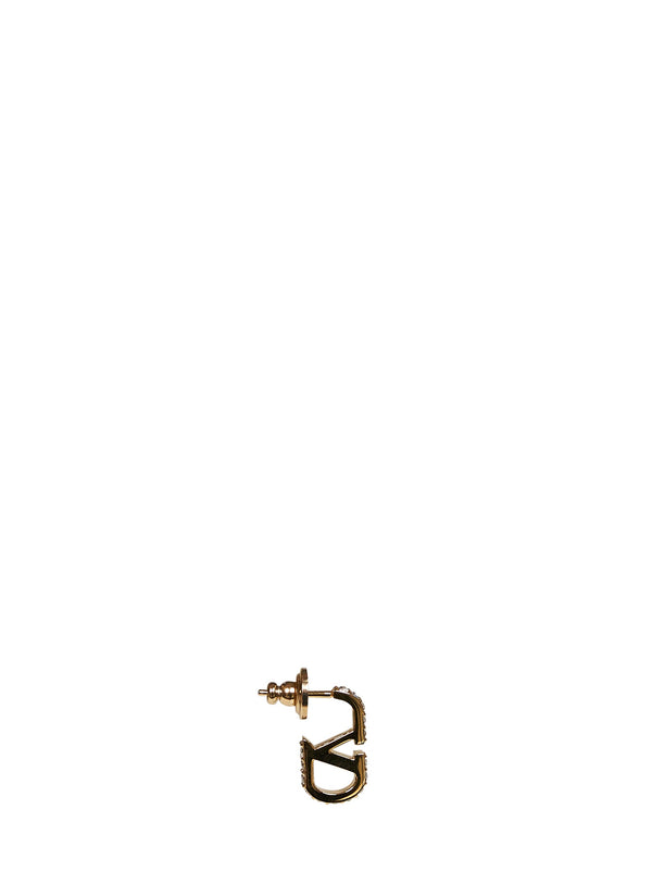 Hoop Earrings Vlogo Signature Gold Brass