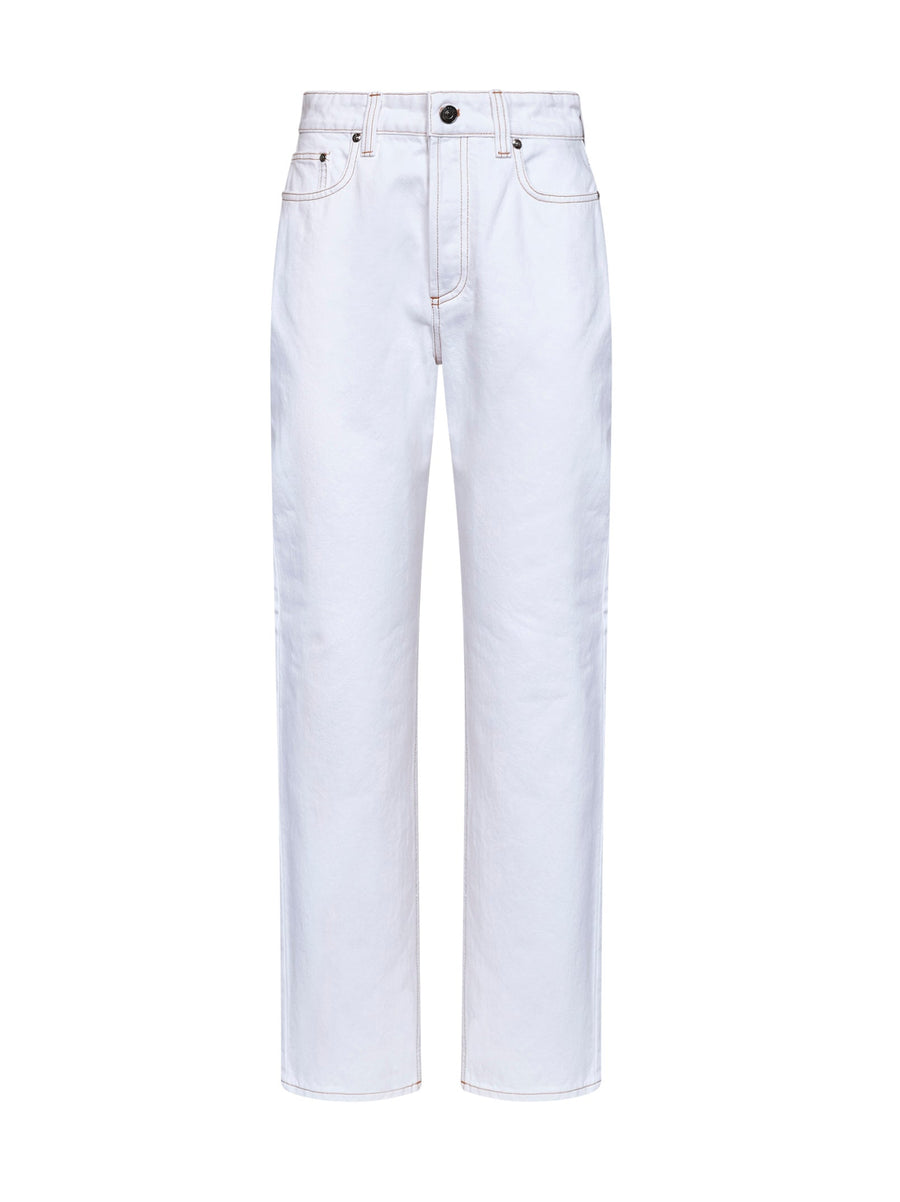 Jeans High-Rise Garment-Dyed White Cotton
