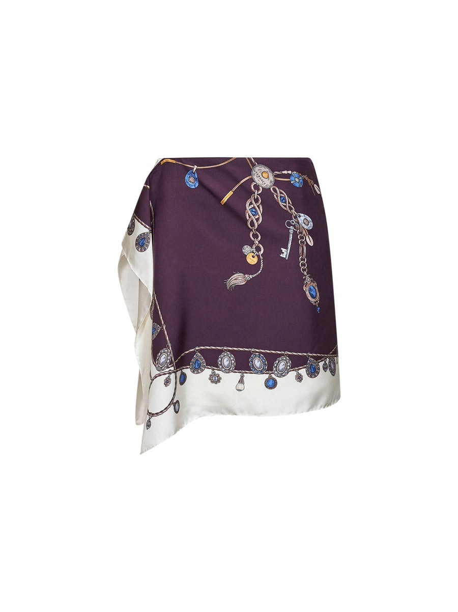 Mini Skirt Red Silk