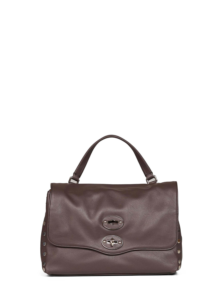 Handbag Small Postina Brown Marengo Calf Leather; Polyethylene Handbags