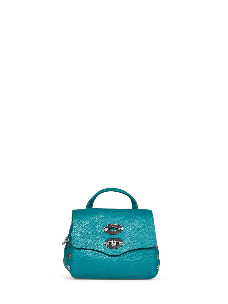 Handbag Postina Super Baby Pesto Green Bovine Leather Handbags