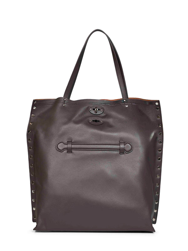 Tote Bag Aspasso Brown Marengo Mud Bovine Leather Handbags