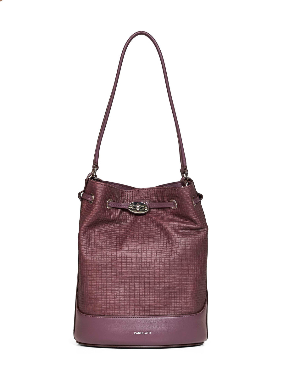 Handbag Monda Small Purple Bovine Leather Handbags