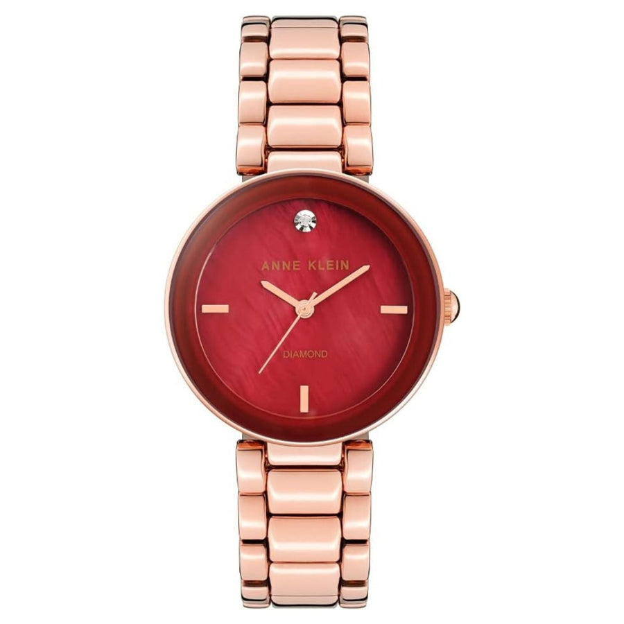 Anne Klein Stainless steel case watch in red