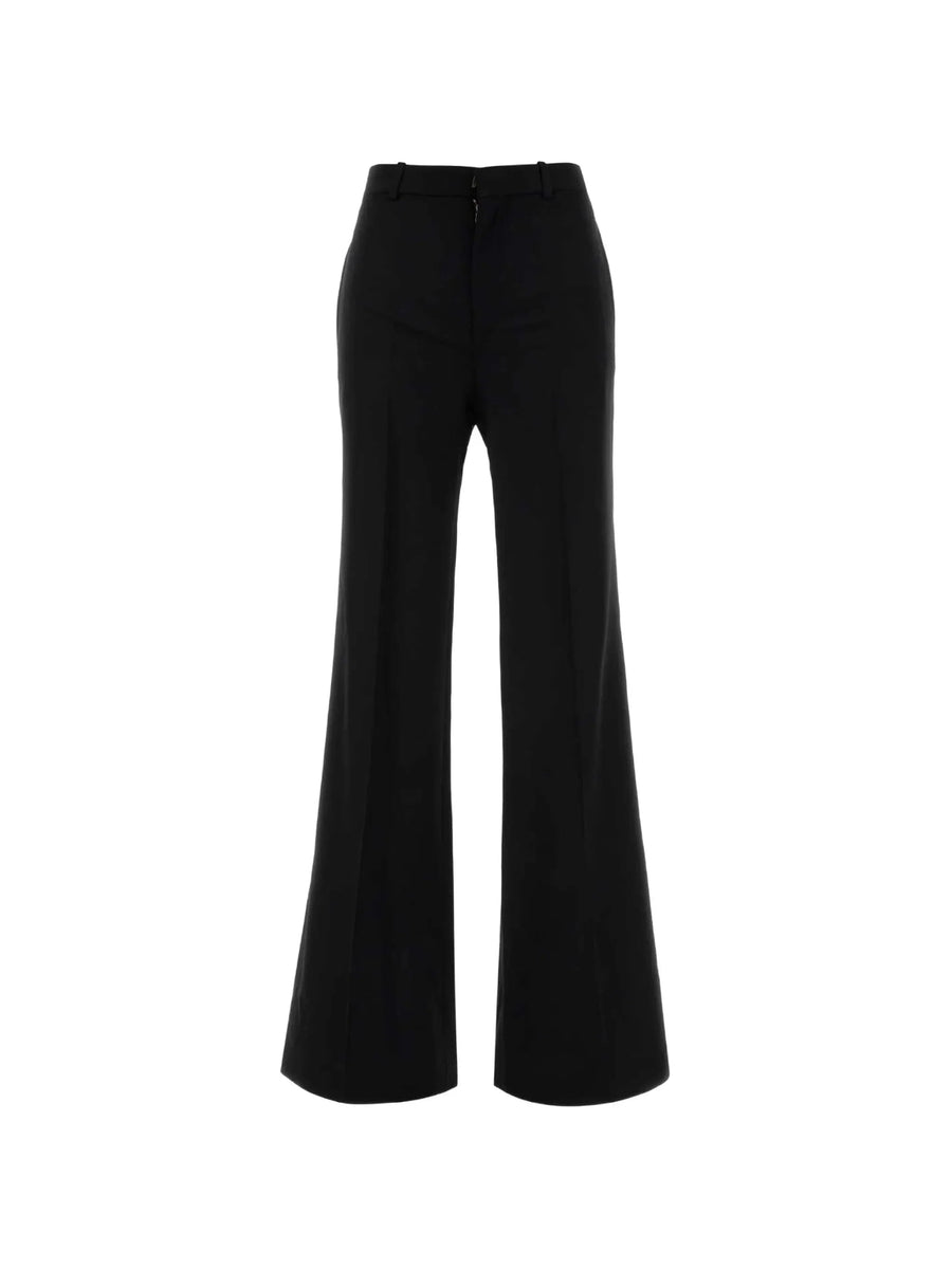 Chloé Wool Grain de Poudre Trousers — Black