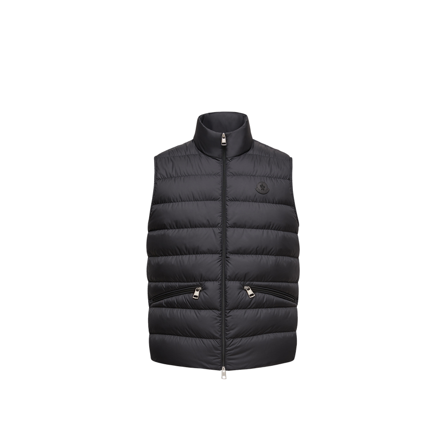 Moncler تريومبان صدرية مبطنة بالريش — أسود