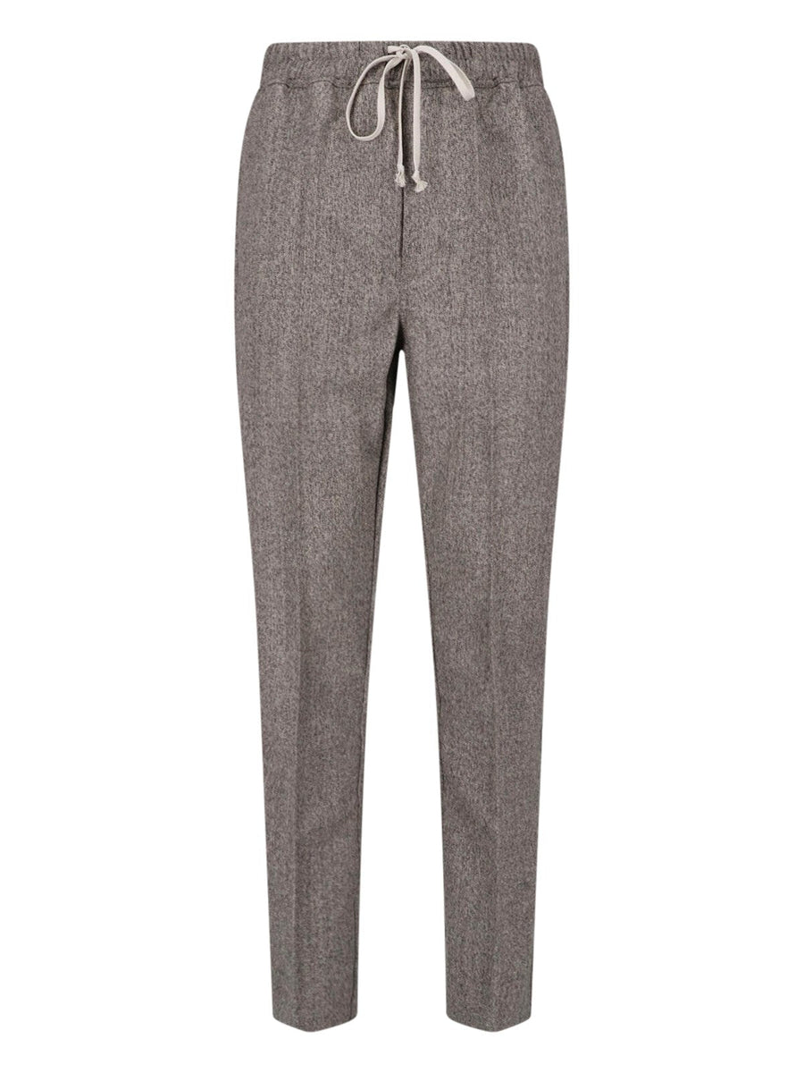 Rick Owens Drawstring Slim Trousers — Gray