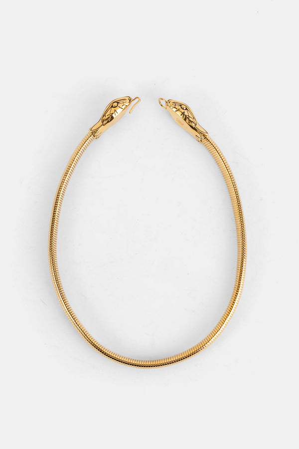 Chloé Snake-Head Cable Bracelet — Gold