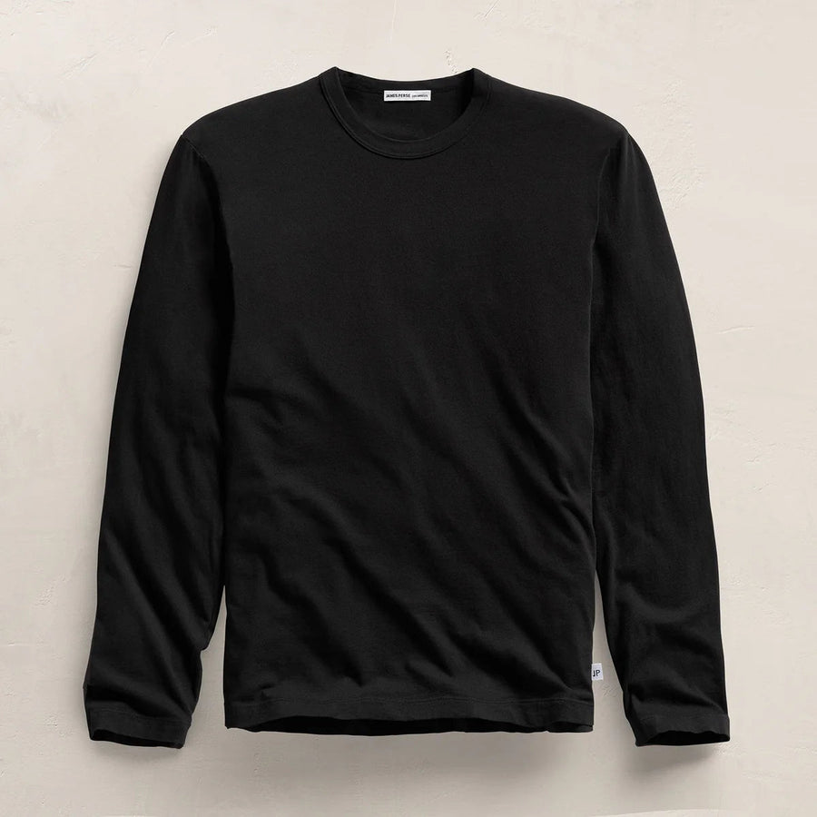 James Perse Crewneck Long-Sleeve Sweatshirt — Black