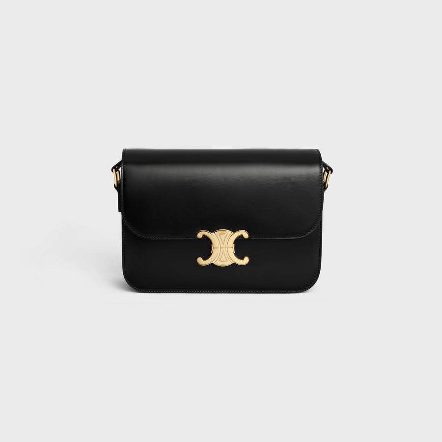 Celine Classique Triomphe Shoulder Bag — Black