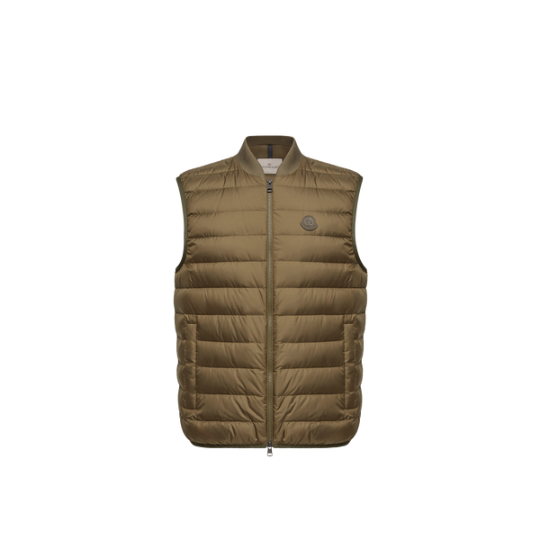 Moncler صدرية مبطنة بالزغب - كاكي