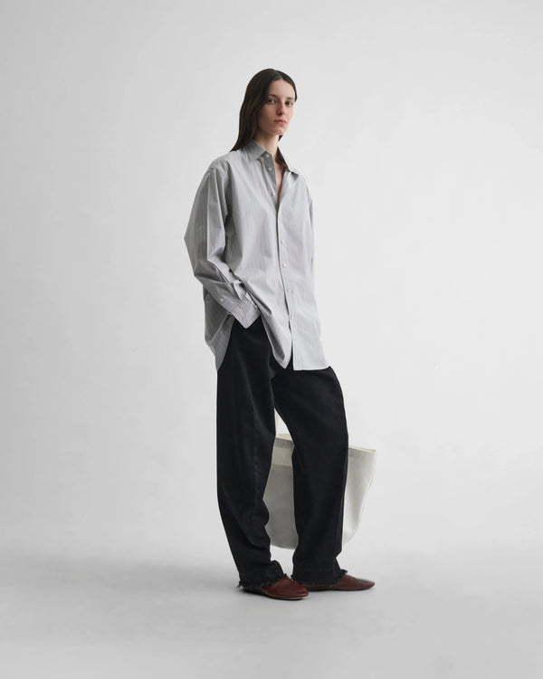 Phoebe Philo مقلم قطن قميص — رمادي