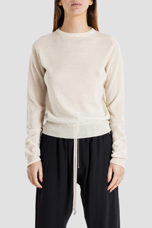 Rick Owens Fine knit wool sweater in beige