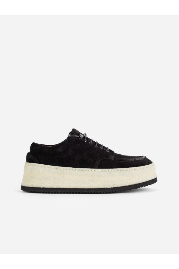 Marsell Suede upper derby flat in black