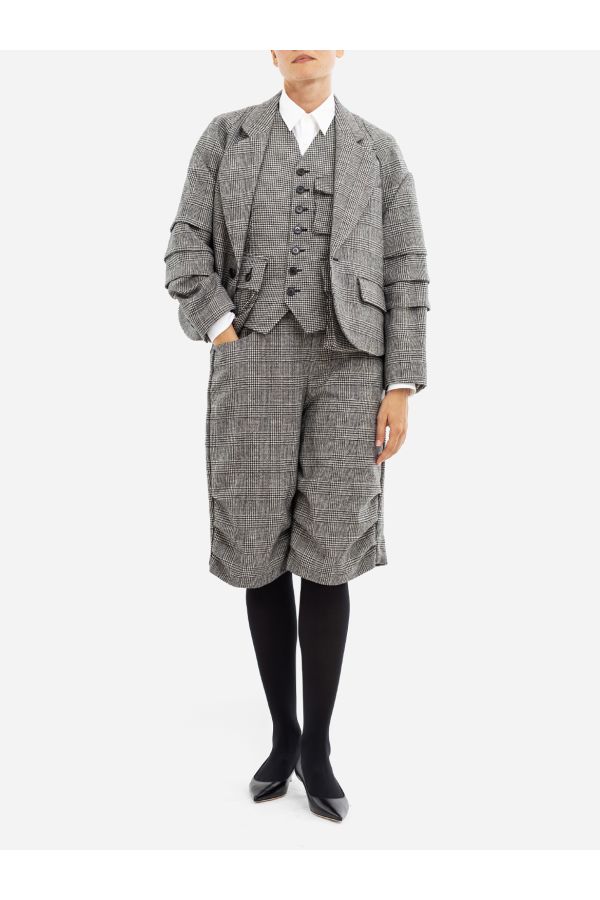Comme des Garçons Black-and-white Prince of Wales tweed jacket in black