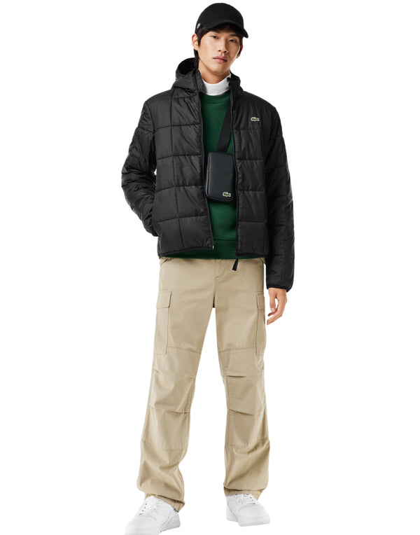 Lacoste Waterproof Logo Puffer Jacket — Black