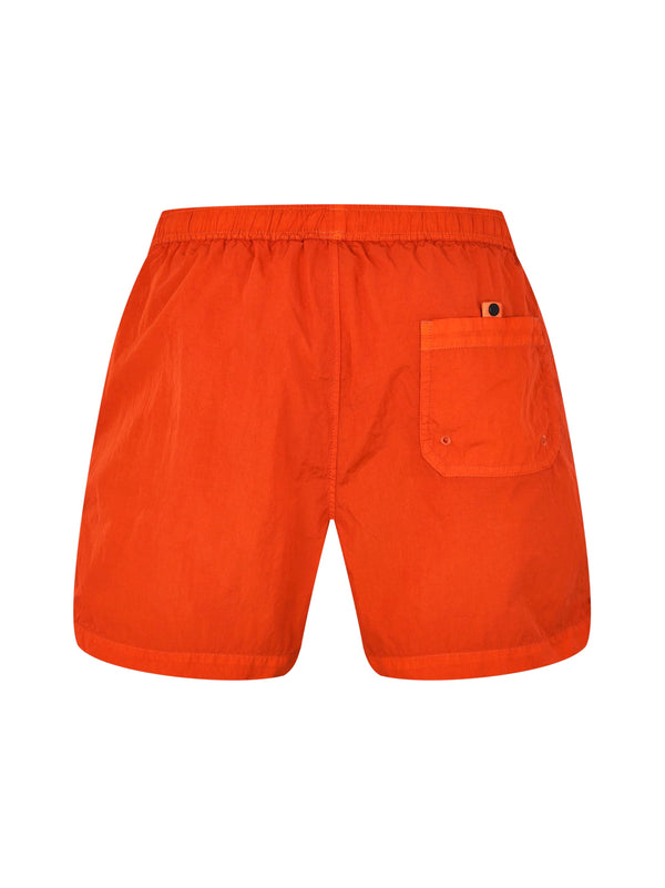 C.P. Company Eco-Chrome R Logo Swim Shorts — Orange