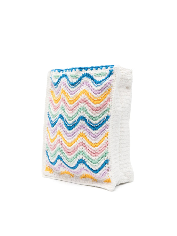 Casablanca Gradient Wave Crochet Crossbody Bag — Multicolor