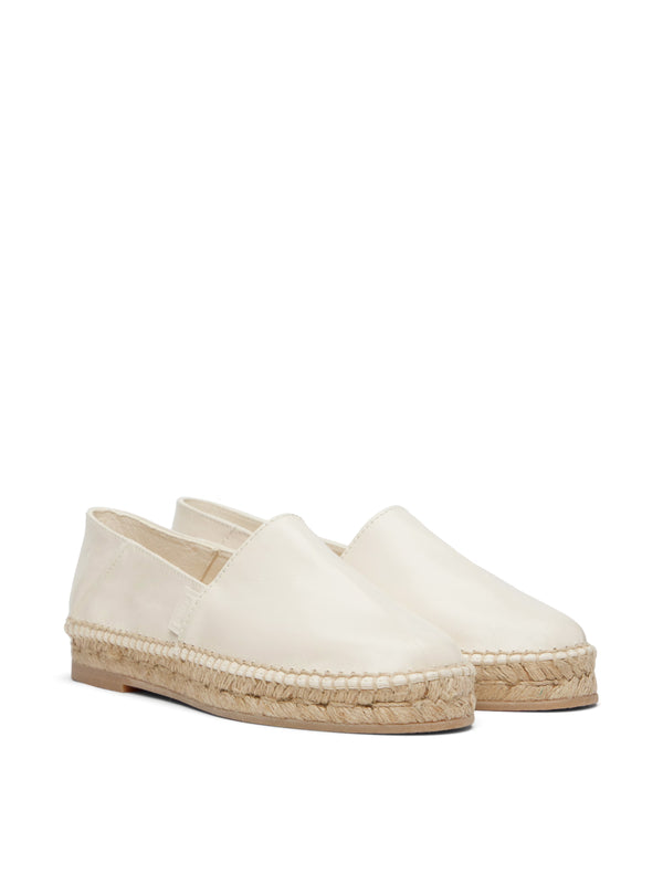 AMI Paris Logo Slip-On Espadrille Flat — White