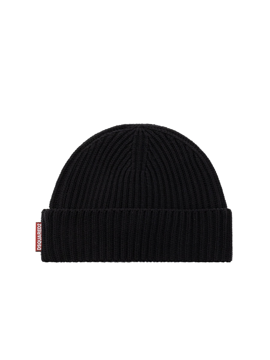 Dsquared2 KNM006501W067572124 Beanie & Scarf Set — Black