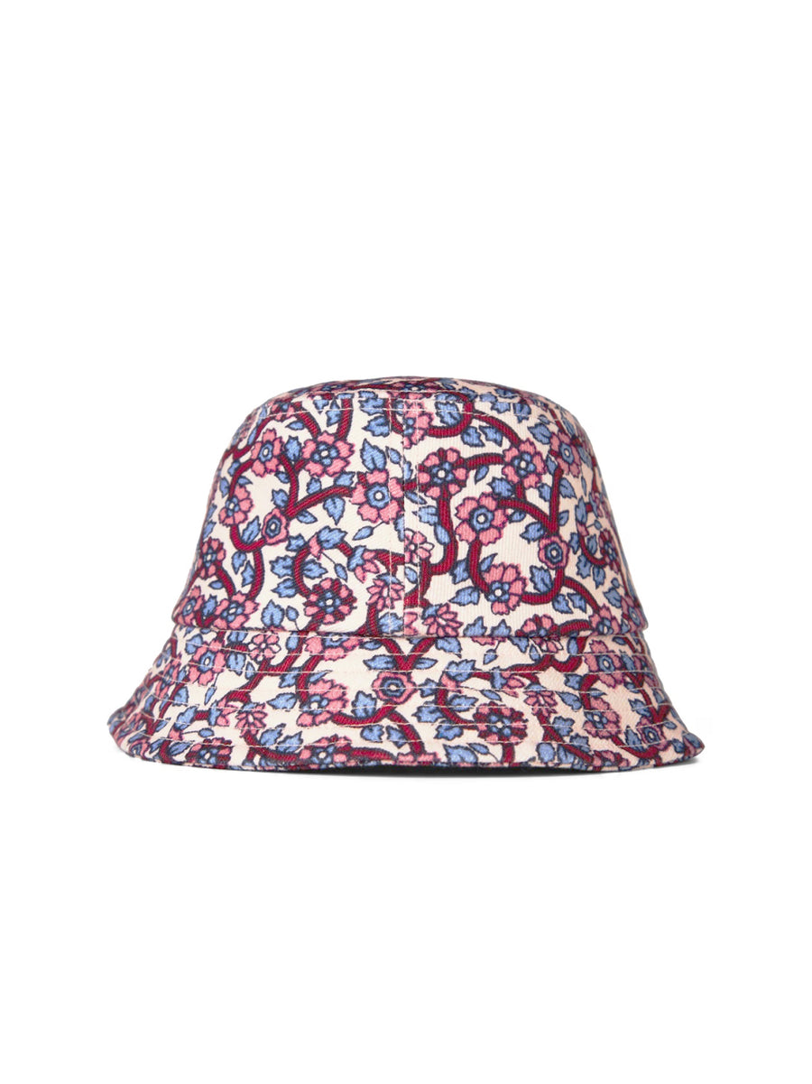 Isabel Marant CU001XFAA1C18A23 Floral Print Logo Bucket Hat — Beige