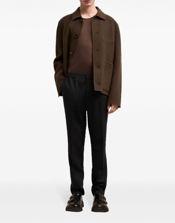 AMI Paris Wool Tailored Trousers — Black