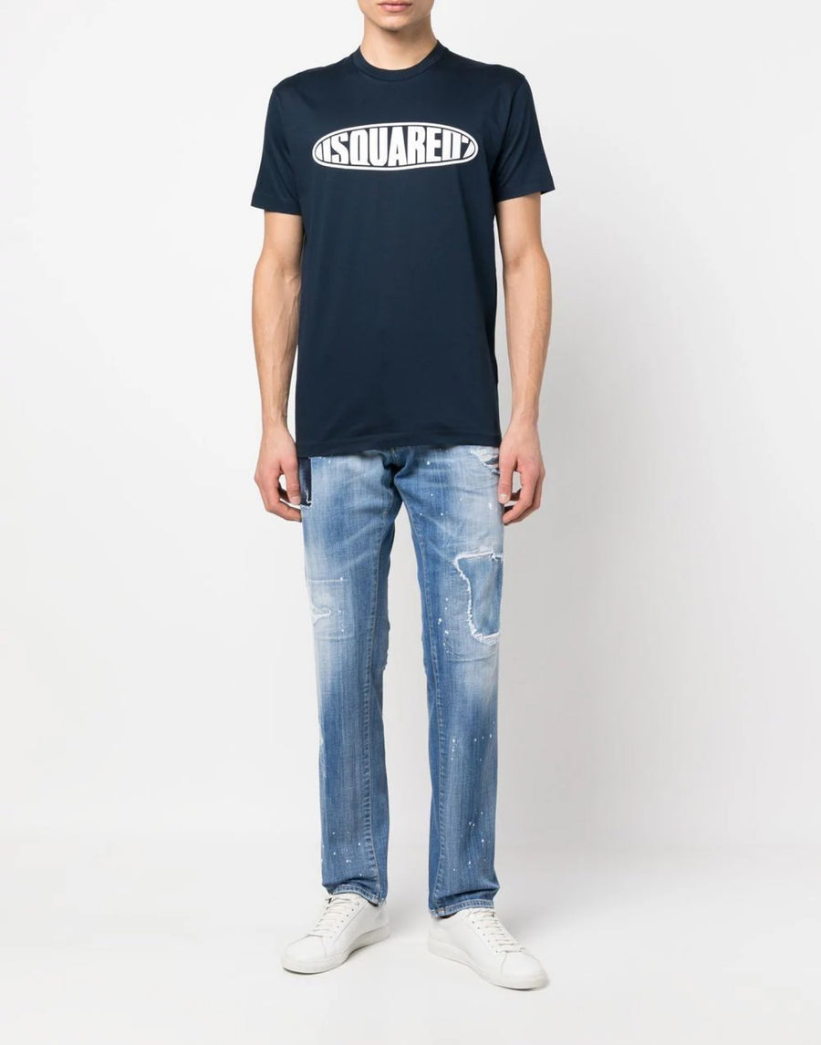 Dsquared2 Surf Board Logo T-Shirt — Blue