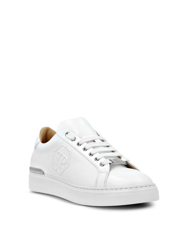 Philipp Plein Hexagon Logo Low-Top Sneaker — White