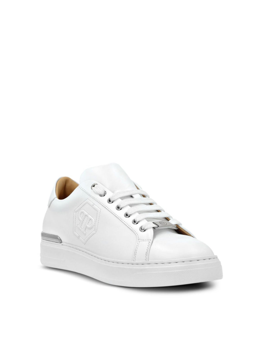 Philipp Plein Hexagon Logo Low-Top Sneaker — White