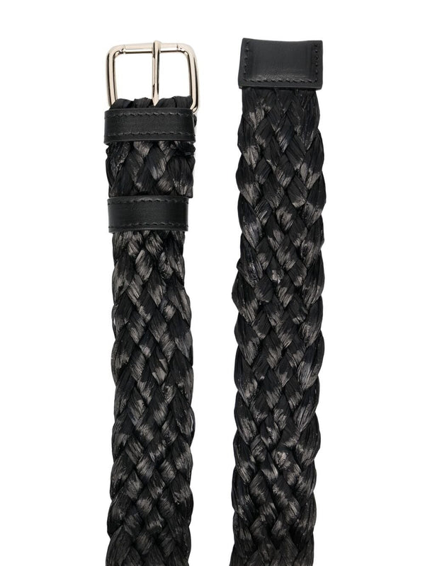 Red Valentino Woven Logo Belt — Black