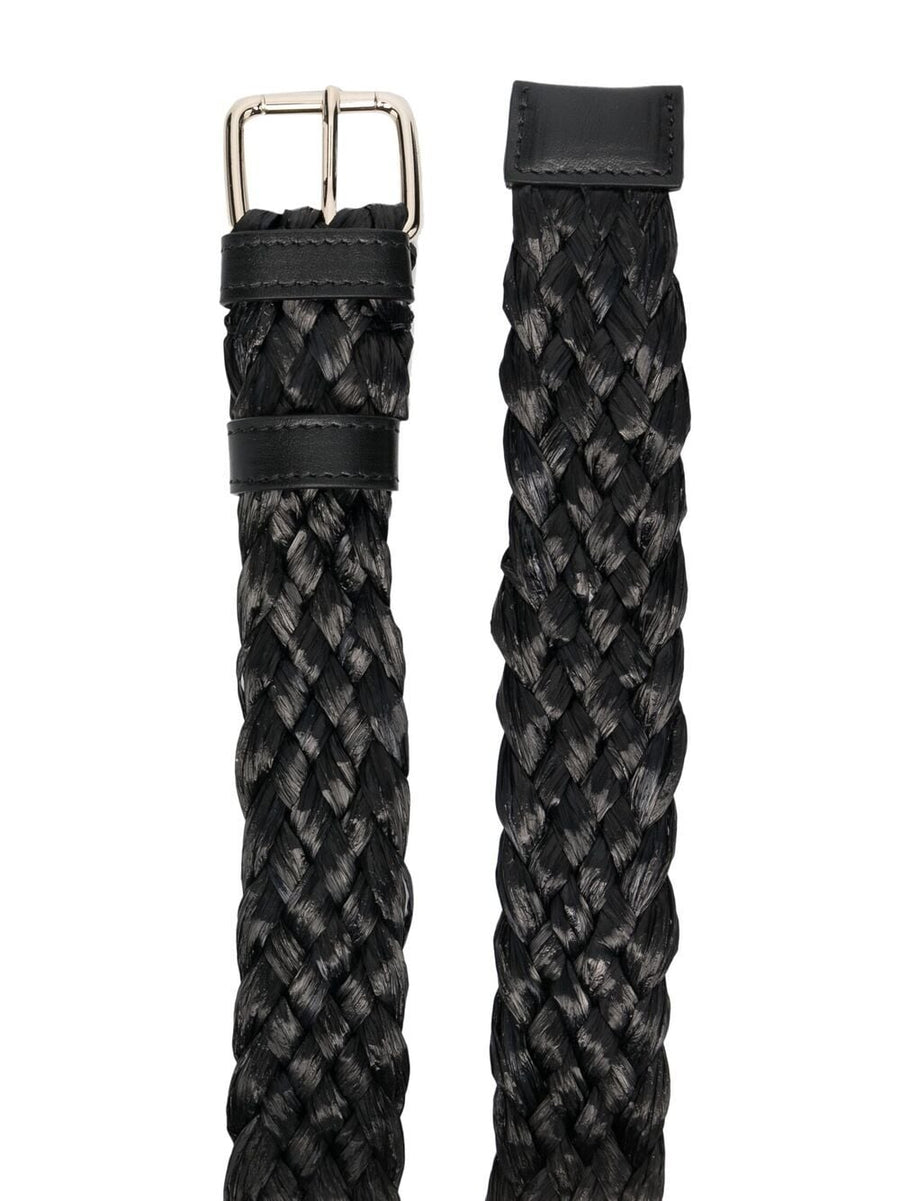 Red Valentino Woven Logo Belt — Black