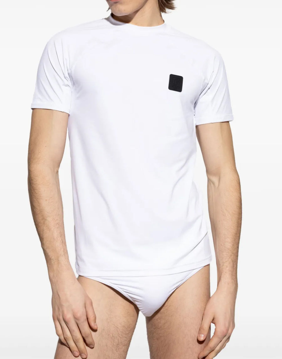 Balmain Logo Patch T-Shirt — White
