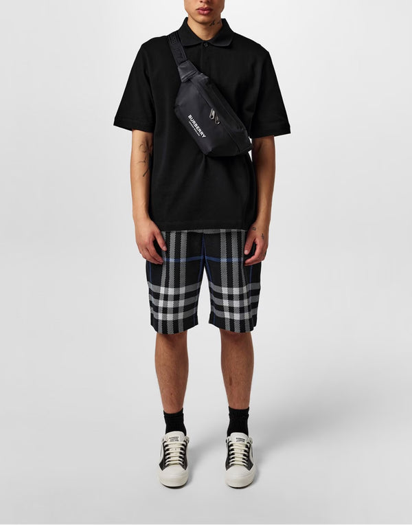 Burberry Short Sleeved Cotton Polo Shirt — Black