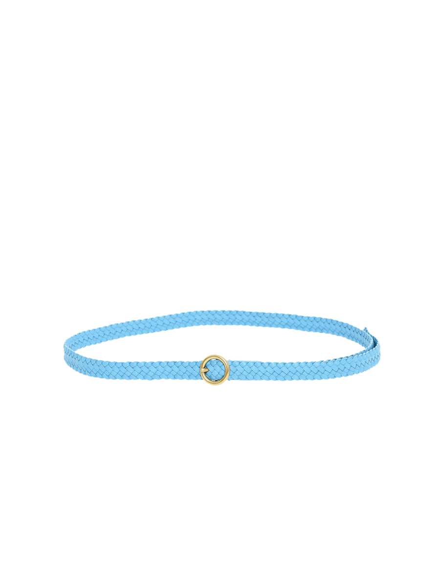 Bottega Veneta Intrecciato Nappa Belt — Blue