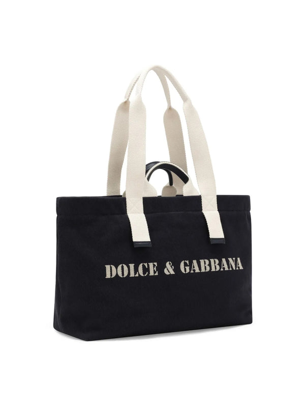 Dolce & Gabbana Logo-Printed Shoulder Bag — Blue