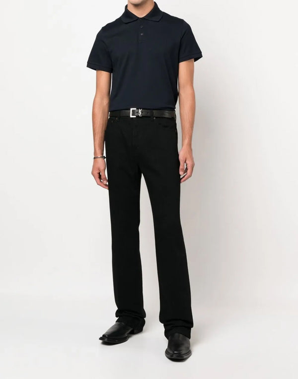 Saint Laurent Cassandre Polo Shirt — Blue