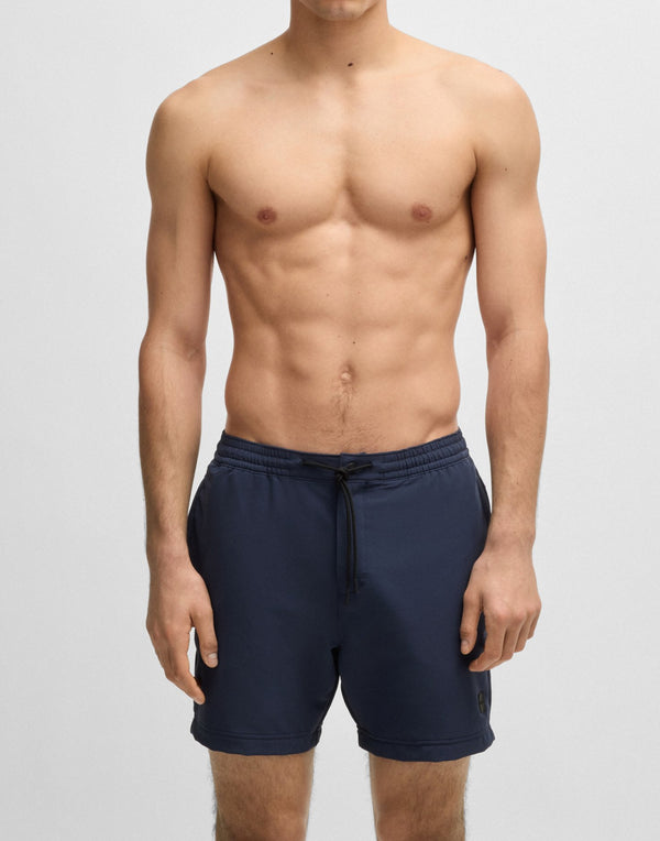 Hugo Boss Performance Logo Badge Swim Shorts — Navy